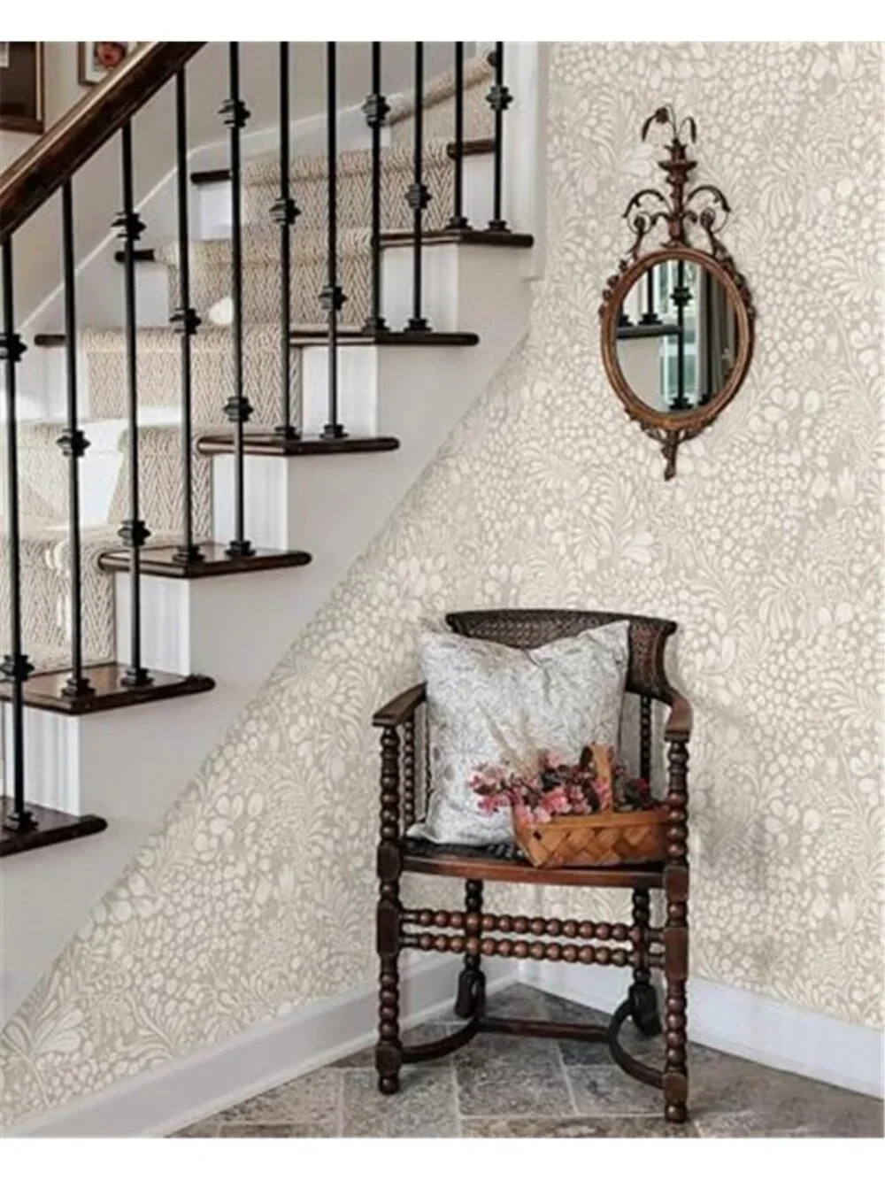 Boho Floral Peel And Stick Wallpaper Beige Removable Self Adhesive Wall Decor